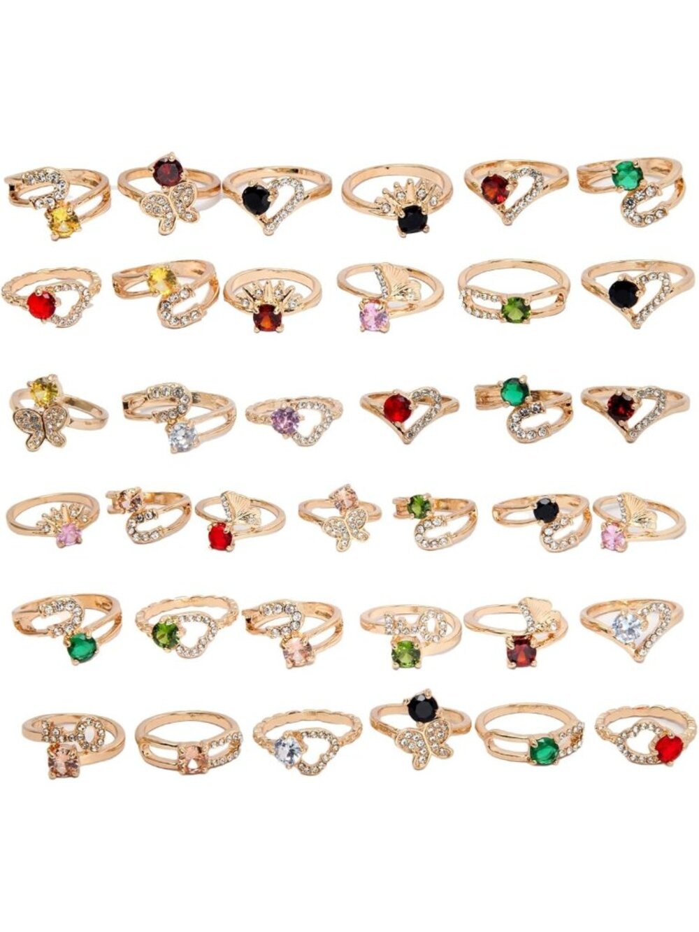 50PCS Bulk Fashion Rings for Resale - Trendy Jewelry Lot, Affordable Accessories